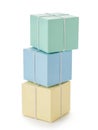 Stack of pastel colored gift boxes isolated on white background Royalty Free Stock Photo