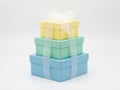 Stack of pastel colored gift boxes Royalty Free Stock Photo