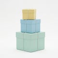 Stack of pastel colored gift boxes Royalty Free Stock Photo