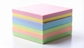 Stack of Pastel Colored Sticky Notes on a White Surface Still Life Royalty Free Stock Photo