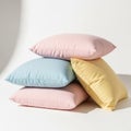 Stack of pastel pillows isolated on white background Royalty Free Stock Photo