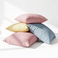 Stack of pastel pillows isolated on white background Royalty Free Stock Photo