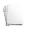Stack of patterned and plain white paper sheets arranged neatly on a surface Royalty Free Stock Photo