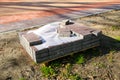 Stack of pavement slabs is ready for usage placed at constru Royalty Free Stock Photo
