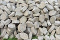 Stack of paving material to building footpath, Hexagon concrete block brick,grunge brick stone for walkway Royalty Free Stock Photo