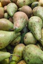 Stack of pears on a market stall Royalty Free Stock Photo