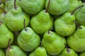 Stack of pears on a market stall Royalty Free Stock Photo