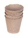 Stack peat pots Royalty Free Stock Photo