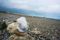 Stack of pebble stone on shingle beach in Chishingtan Scenic Are Royalty Free Stock Photo