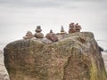 Stack of pebble stone on shingle beach Royalty Free Stock Photo