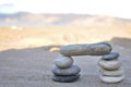A stack of pebbles, arch shape, zen concept Royalty Free Stock Photo