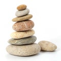 Stack of pebbles isolated on white background Royalty Free Stock Photo