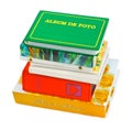 Stack of photo albums Royalty Free Stock Photo