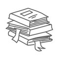 Stack, pile of books vector doodle icon isolated on white, hand drawn sketchy style Royalty Free Stock Photo