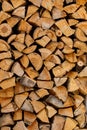 Stack or pile of chopped firewood logs, wood for winter Royalty Free Stock Photo