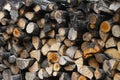 Stack pile of firewood wooden logs Royalty Free Stock Photo