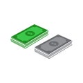 Stack of pile money, dollar. Vector icon template Royalty Free Stock Photo