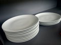 Stack or pile of realistic ceramic plates Royalty Free Stock Photo