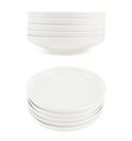 Stack pile of white ceramic plate dishes Royalty Free Stock Photo