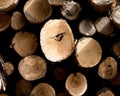 Stack, pile wood logs Royalty Free Stock Photo