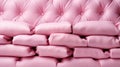 A stack of pink blankets in room