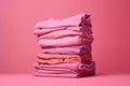 Stack pink clothes. Generate Ai