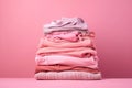 Stack pink clothes things. Generate Ai