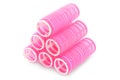 Stack of pink hair rollers Royalty Free Stock Photo