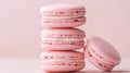 stack of pink macarons on pastel background, sweet dessert concept Royalty Free Stock Photo
