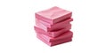 Stack of pink paper sheets isolated on transparent background Royalty Free Stock Photo