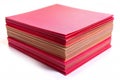 Stack of Pink and Red Paper Isolated on White Background Royalty Free Stock Photo