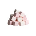 Stack of Pink and White Cube Marshmallows candy sweets Royalty Free Stock Photo