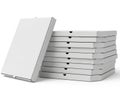 Stack of pizza boxes isolated on white background Royalty Free Stock Photo