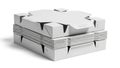 Stack of pizza boxes isolated on white background Royalty Free Stock Photo