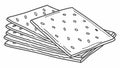 Stack of Plain Crackers Snack Illustration, vector design Generative AI Royalty Free Stock Photo