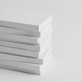 Stack of plain, white books with blank covers. Positioned on a white background, the Royalty Free Stock Photo