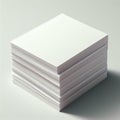 AI-Generated Neatly Stacked Blank White Paper Sheets with Soft Shadows Royalty Free Stock Photo