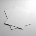 Stack of plain white paper sheets with a paperclip on a flat surface Royalty Free Stock Photo