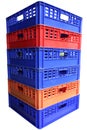 Stack of plastic crates