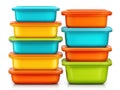 stack of plastic food storage containers Royalty Free Stock Photo