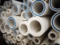 Stack of plastic LDPE water pipes Royalty Free Stock Photo