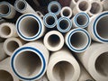 Stack of plastic LDPE water pipes Royalty Free Stock Photo