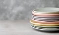 A stack of plates with different colors Royalty Free Stock Photo
