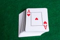 Stack of poker cards on the table Royalty Free Stock Photo