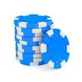 Stack of poker casino chips on white background. Isolated 3D illustration Royalty Free Stock Photo