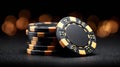 Stack of poker chips with a blurred background Royalty Free Stock Photo