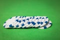 Stack of poker chips on a green table Royalty Free Stock Photo
