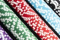 Stack of poker chips isolated background. Poker game concept. Playing a game with dice. Casino Concept for business risk chance go Royalty Free Stock Photo