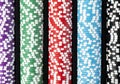 Stack of poker chips with dice rolls isolated background. Poker game concept. Playing a game with dice. Casino Concept for busines Royalty Free Stock Photo