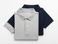 Stack of polo shirts in gray and navy Royalty Free Stock Photo